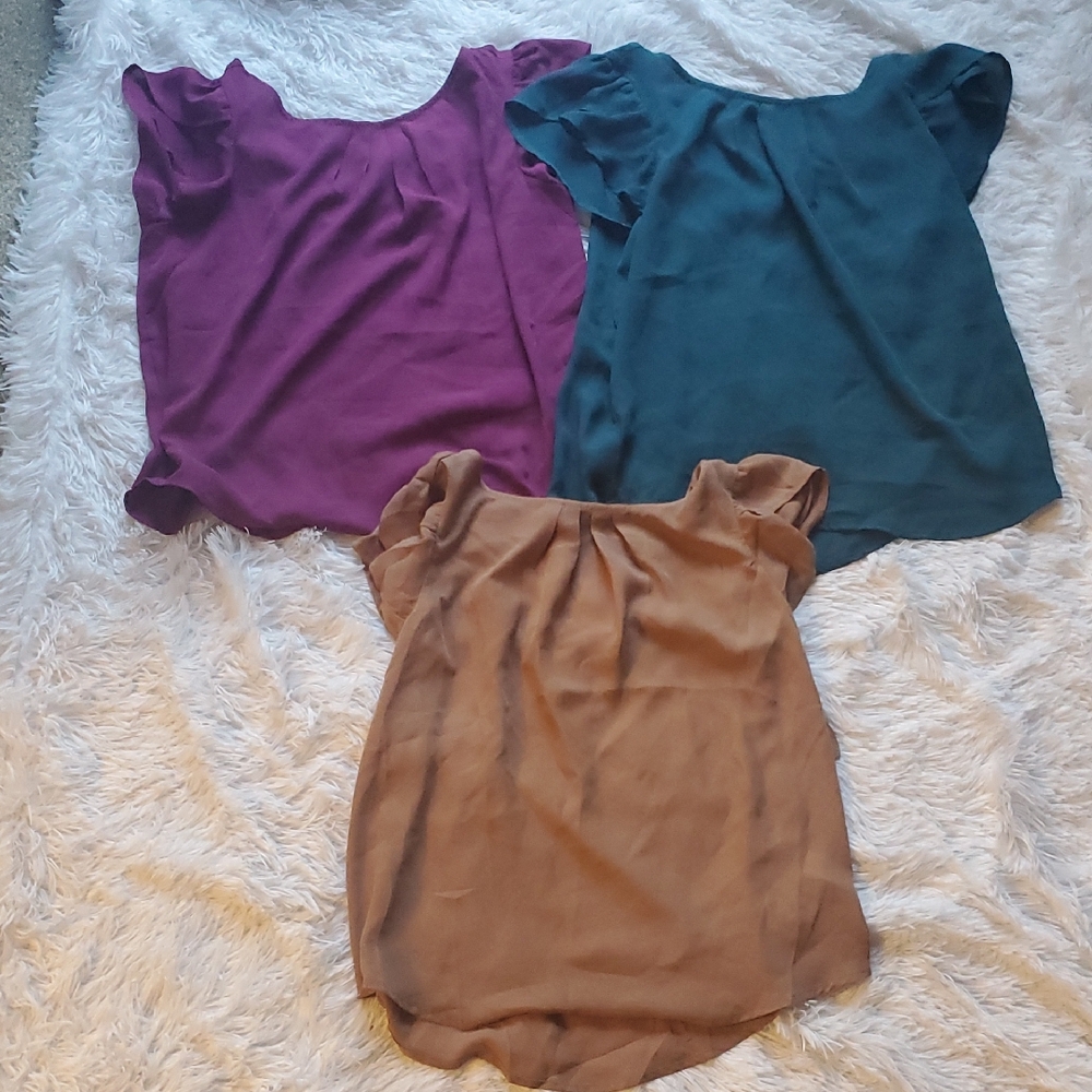 Papaya Women's Blouses - Purple, Teal, and Brown NEW WITH TAGS